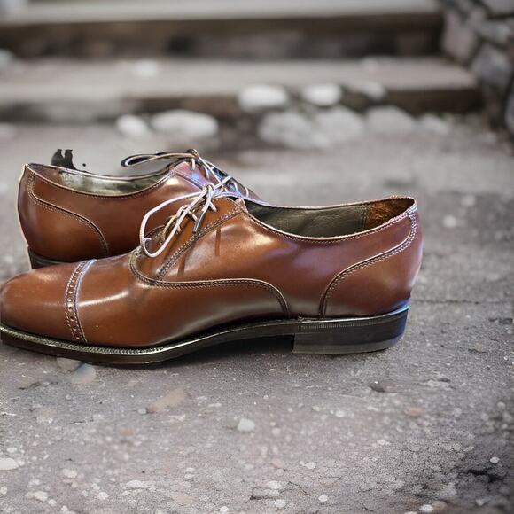 Sz 8 D FLORSHEIM Men's Dress Shoes Cap Toe Balmoral Oxford Leather - Picture 7 of 11